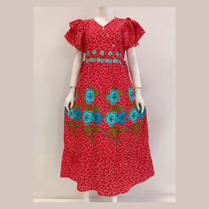 New Model <b>Summer</b> Midi Floral Rayon <b>Dress</b> <b>with</b> ruffle <b>sleeve</b> and kimono models - Product Image 1