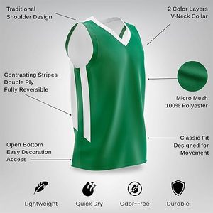 Dernier design de maillot de basketball imprimé 2026, réversible, unisexe, 100 % polyester, respirant et anti-humidité - Product Image 2