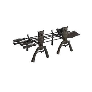 Juego de muebles de jardín con pozo de fuego Juego de herramientas de hierro y soporte Juego de fuego al aire libre Soporte de pozo de fuego Rústico - Product Image 1