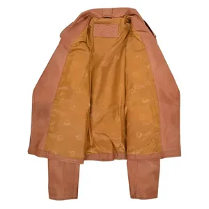 Chaqueta universitaria recortada informal de diseñador para mujer, venta al por mayor, retales de cuero PU con relleno de algodón transpirable - Product Image 2
