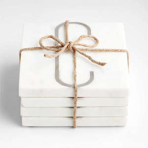 022 de piedra de mármol y latón de incrustación de Alphabetics nuevo diseño de té de regalo de 4 piezas - Product Image 4