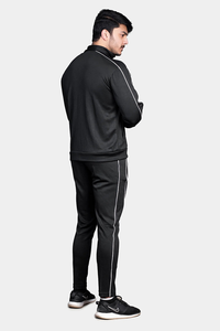 Bloque de color personalizado, multicolor, blanco y negro, diseño de rayas a la moda, chándales holgados de gran tamaño, cremallera completa a prueba de viento - Product Image 3