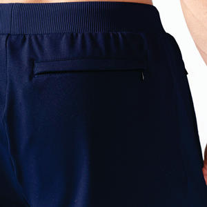 Tissu de Performance léger extensible dans les 4 sens, short flexible côtelé bleu marine avec ceinture en tissu côtelé et ourlet manchette - Product Image 5