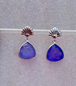 Boucle d'oreille en tanzanite faite à la main en argent sterling 925, beaux bijoux pour femmes, bijoux en tanzanite - Product Image 2