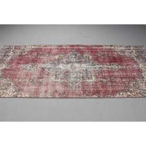 พรมขนาด 3.6x8.5 ฟุต, พรมตุรกีโบราณ, พรมขนสัตว์สีแดง - Product Image 3