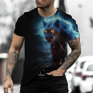 Ropa de calle informal de verano para hombre, camiseta de manga corta, hombros caídos de gran tamaño, camisetas de moda de Color contrastante, estampado de algodón 100% - Product Image 4