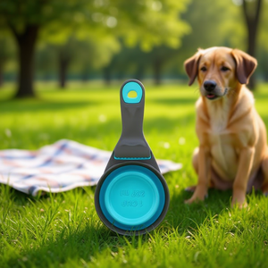 Gamelle de voyage pliable 2-en-1 pour animaux de compagnie avec sac de conservation à clip alimentaire, accessoire d'alimentation pour chiens et chats, fabricant en gros - Product Image 3