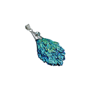 Pendentif en pierre précieuse en argent sterling massif 925 avec plume de cyanite de titane, bijoux faits à la main pour fournisseur en gros, prix ODM OEM - Product Image 3