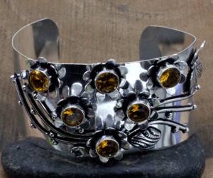 925 Sterling <b>Silver</b> Christian Religious Cuff <b>Bracelet</b> Smoky Quartz Gemstone New Design Handmade Women's <b>Bangle</b> for Party Gifts - Product Image 3