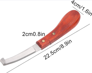 Cuchillo para Pezuñas de Acero Inoxidable de Una Sola Hoja, Estándar Internacional de Alta Calidad, con Mango de Madera, Seguro y Ajustable - Product Image 6