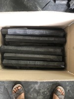 Arang Batok Kelapa Heksagonal VN Bakar Lama Bersih Panas Tinggi untuk BBQ Hookah Shisha, Pasokan Grosir GMEX Hitam 7900J