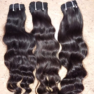 Paquet brésilien élégant non traité brut d'extensions de cheveux humains vierges indiens Remy bouclés grossiers - Product Image 1
