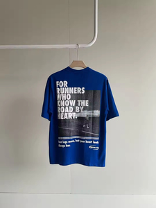 T-Shirt à Manches Courtes et Col Rond Surdimensionné en Satin de Coton 100% Lourd, Grande Taille, pour Homme, Sérigraphie, 220GSM - Product Image 3