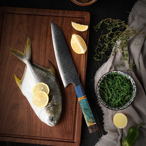 Cuchillo de Chef Japonés para Sashimi, de Acero Damasco Hecho a Mano, Moderno, de Alta Calidad, Personalizado al por Mayor, PRESTIGE BLADES - Product Image 3