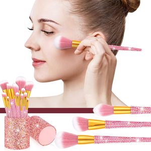 Chuyên Nghiệp 13-Mảnh Rhinestone Bling Pha Lê Trang Điểm Bàn Chải Thiết Lập Cho Pha Trộn Nền Tảng Chất Lỏng Bột Kem Che Khuyết Điểm Bóng Mắt Khuôn Mặt - Product Image 6