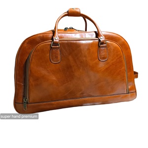 Bolsa de Viaje de Fin de Semana de Gran Capacidad, Impermeable, de Cuero Genuino Premium, Forro de Poliéster de Alta Calidad, Cierre de Cremallera, Duradera - Product Image 1
