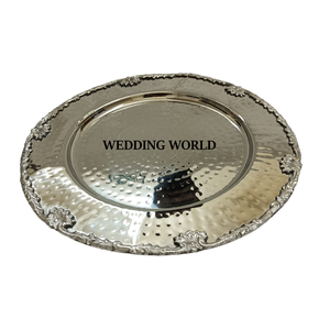 Plato de chocolate de acero inoxidable martillado niquelado hecho a mano debajo del plato de chocolate decorativo de Venta caliente - Product Image 1