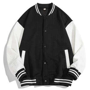 Vintage Leather Sleeve Varsity <b>Jacket</b> for <b>Men</b> Long Winter Baseball Letterman <b>Jackets</b> Custom Logo Wool Embroidery Canvas Fabric - Product Image 6