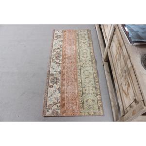 Turkish 2x4.5 ft Rug, Vintage Rug, <b>Brown</b> Moroccan <b>Wool</b> Rug - Product Image 1