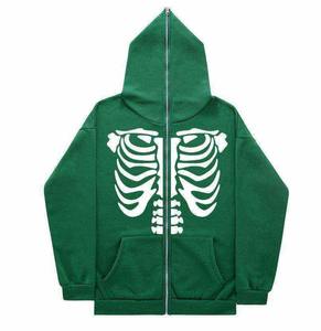 Streetwear Custom Full Zip Up <b>Hoodie</b> Vintage Blank Oversize Distressed Acid Washed <b>Hoodie</b> Men - Product Image 4