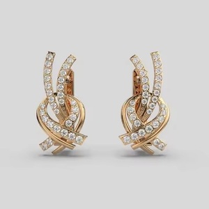 Pendientes de Aro con Diamantes Redondos y Cierre de Seguridad, Joyería de Primera Calidad para Revendedores y Regalos - Product Image 3