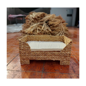 Nid tissé pour animaux de compagnie en jacinthe d'eau écologique pour chats chiens petits animaux coussin doux fait à la main herbe naturelle chien chat panier - Product Image 6