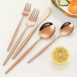 Juego de Cubiertos Metálicos de Estilo Clásico Real, Acero Inoxidable Ecológico, Apto para Lavavajillas, Personalizable, Vajilla de Alta Calidad - Product Image 5