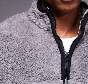 Unisex 100% algodón térmico pullover sudaderas bordado de gran tamaño personalizado suave piel sintética Sherpa con capucha polar sudaderas con capucha para hombre - Product Image 4