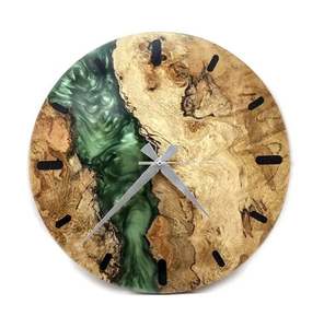 นาฬิกาไม้ติดผนังทำจากเรซินอีพ็อกซี่รูปแบบป่านาฬิกาแขวนผนังสไตล์ศิลปะสมัยใหม่ของขวัญตกแต่งผนังทำด้วยมือสำหรับบ้าน - Product Image 3