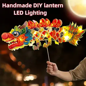 DIY Dance Dragon Paper Lantern Com LED Light Chinese Paper Dragon Pick Paper Lantern