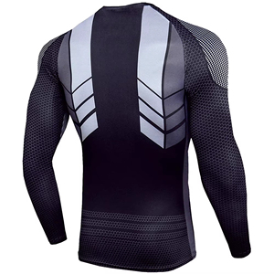 Rashguards noirs et rouges, rashguards BJJ, rashguards à manches complètes, rashguards imprimés numériques respirants par sublimation - Product Image 5