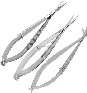 Juego de 3 Tipos de Tijeras de Microresorte con Punta Afilada, Acero Inoxidable, Hoja Recta y Curva, Estilo Ruso, para Manicura y Piel Muerta - Product Image 6