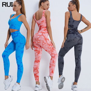 Wholesale Yoga Set Seamless Leggings Bra <b>Crop</b> <b>Tops</b> Women Running Gym Sportswear High Waist Pants Fitness Sports Suits - Product Image 4