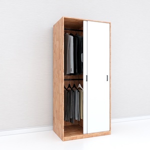 Rubber Wood Minimalist Folding <b>Wardrobe</b> Closet Convertible for Home Furniture Apartment Use TQA68035 - Product Image 2