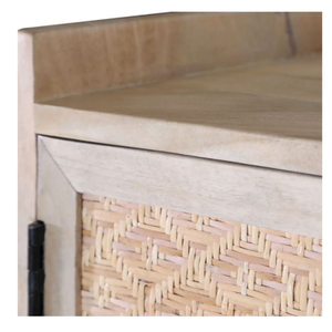 Gabinete de sala de estar con marco de madera maciza y patas de metal, elegante armario con cajones de almacenamiento y cajas para uso doméstico - Product Image 3