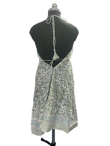 Vestido de Algodón de Alta Calidad para Mujer, Estilo Boho, Casual de Verano, Estampado Floral Verde, Silueta Holgada, Cintura Natural, Directo de la India - Product Image 6