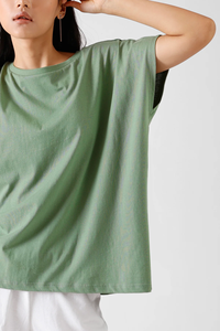 T-shirt uni à manches courtes pour femme, couleur unie, écologique, 100% coton, personnalisable, toutes saisons - Product Image 3