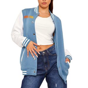 2025 personnalisé à manches longues femmes université veste dames recadrée Baseball uniforme université veste pour hiver femmes université vestes - Product Image 1