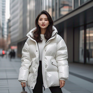 เสื้อโค้ทบุขนยาวกันลมสำหรับสตรีทเสื้อนอกสำหรับฤดูหนาวเสื้อโค้ทบุนวมตัวยาว - Product Image 6