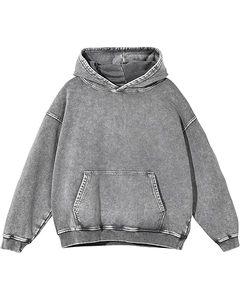 Sudadera con capucha gris para hombre, con cremallera, corte holgado, informal, para otoño, de punto, color liso, forro polar, manga regular - Product Image 4