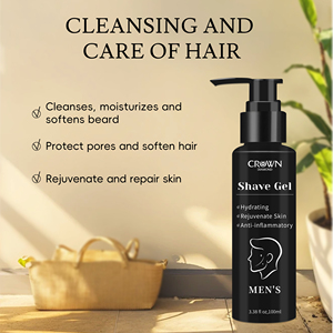 Kit de 3 uds de ácido hialurónico orgánico Natural de etiqueta privada después del afeitado Gel loción reparación hidratante conjunto de cuidado de <span class=keywords><strong>barba</strong></span> <span class=keywords><strong>para</strong></span> hombres - Product Image 2