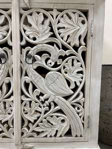 Aparador de Madera Maciza de Estilo Lujoso, Cultura Occidental, Modular, Moderno, Blanco, Antiguo, para Sala de Estar, con Puertas y Estantes - Product Image 3