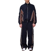 Ensemble survêtement coupe-vent en coton brodé et imprimé sur mesure pour homme – Hiver léger, respirant, doublure en maille, coupe-vent rapide