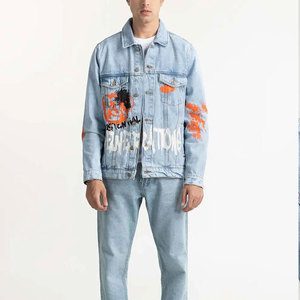 แจ็กเก็ตยีนส์สำหรับผู้ชายเสื้อแจ็กเก็ตผ้าเดนิมแบบซับลิเมชันออกแบบได้ตามต้องการ - Product Image 1