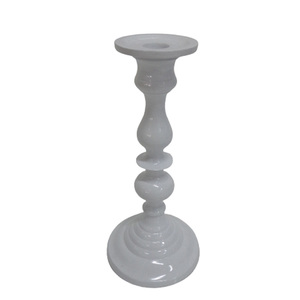 Lot de 2 bougeoirs en bois de taille moyenne Bougeoir en bois marron pour décoration de mariage et de salon en vrac - Product Image 2