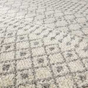 Moroccan Ivory <b>Grey</b> Shaggy <b>Rug</b> 1000 Machine Made Flat Weave for Living Room Bedroom Hallway - Product Image 2