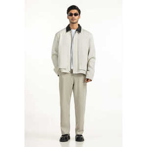 Chaquetas Casuales de Cuero Genuino con Cuello Alto y Diseño Reversible, Talla XS, Chaqueta de Lona de Corte Regular para Otoño -MN-JKT-WS25-014 - Product Image 6