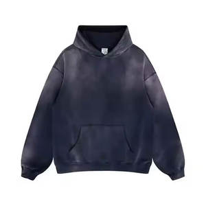 Superventas 2025 nuevo diseño lavado ácido 100% algodón piedra lavado Sudadera con capucha de gran tamaño calle Casual invierno liso teñido cuello con capucha - Product Image 2