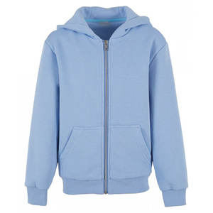 Sweat à capuche bleu clair pour homme en molleton doux en coton avec fermeture éclair intégrale, nouveau logo personnalisé OEM, vêtements d'hiver pour homme, sweats à capuche avec fermeture éclair - Product Image 1