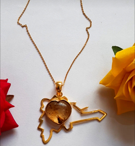 Nueva moda 15mm forma de corazón lapislázuli collar de plata 925 conjunto de bisel de plata collar de cadena corta en el Día de San Valentín - Product Image 2